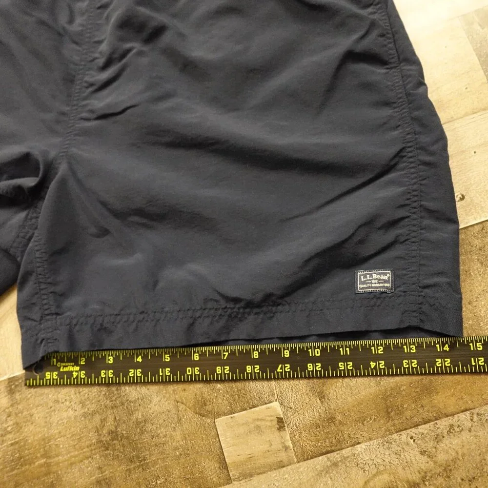 L.L.Bean Swim Trunks Men’s XL‎ Navy Blue 6” Inseam Mesh Lined Elastic Waist